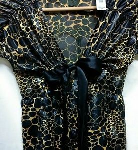 August Silk Gold Bowtie Blouse in Lg